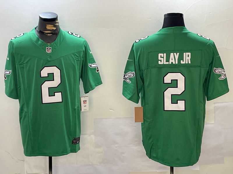 Men Philadelphia Eagles #2 Slay jr Green Throwback 2024 Nike Vapor Limited NFL Jersey style 1->philadelphia eagles->NFL Jersey